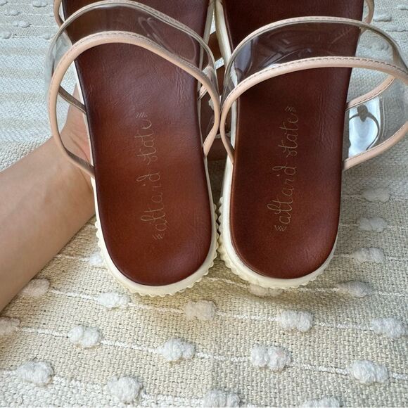 Altr’d State platform double clear/ pink lined strap slip on sandals size 8.5 - Picture 8 of 10